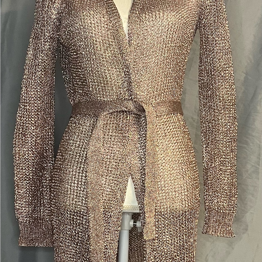 Pink Rose cardigan sweater dress with Belt